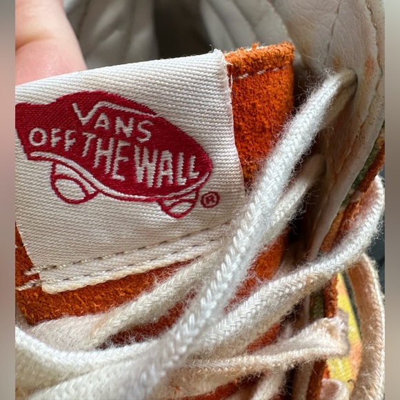 Vans Sk8 Hi Aloha Floral Orange Suede Canvas Mens’s 7 Women’s 8.5  Rare Vintage - Picture 9 of 10